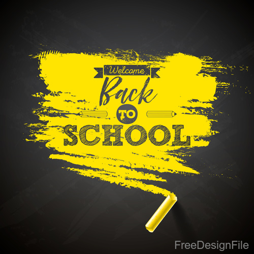Yellow chalk with back to school background vector
