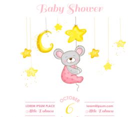 Lovely baby cards vector set 04 free download