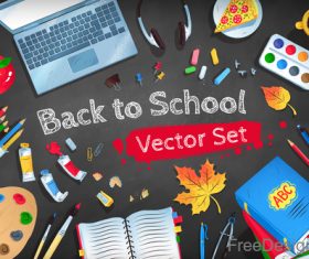 back to school accessories element background vector