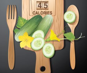 cucumber calories vector