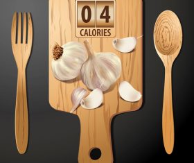 garlics calories vector