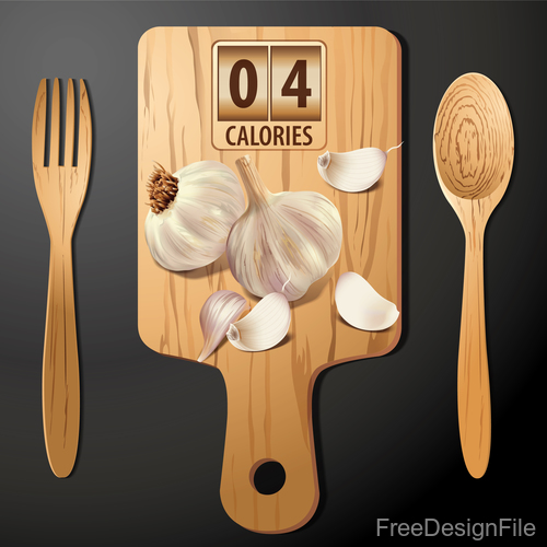 garlics calories vector