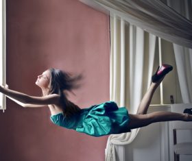 girl at the window Stock Photo 03