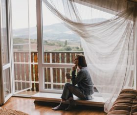 girl at the window Stock Photo 07