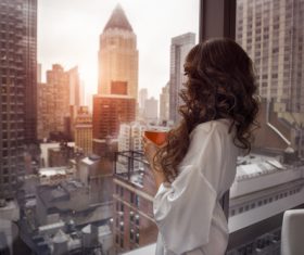 girl at the window Stock Photo 09