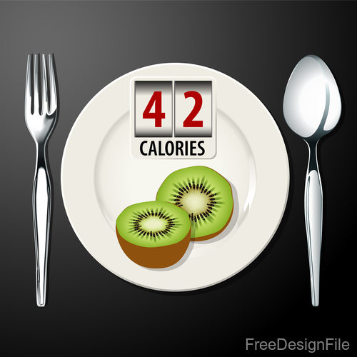 kiwi calories vector
