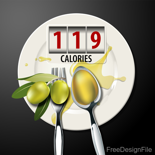 olive oil calolies vector
