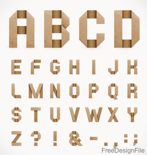parchment alphabet font vector