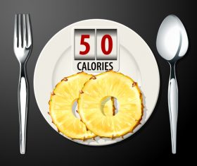 pineapple calories vector