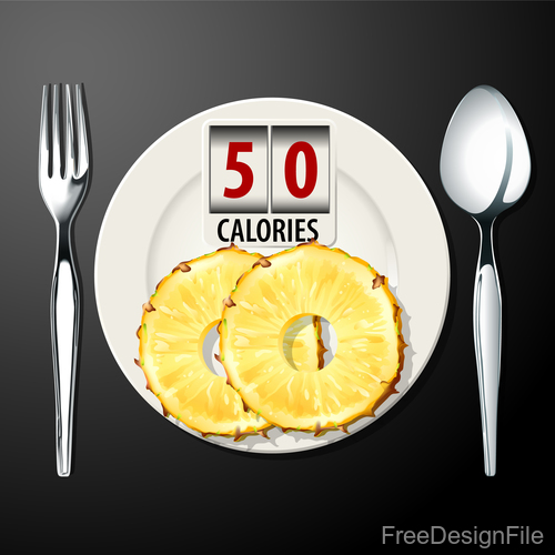 pineapple calories vector
