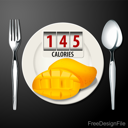 ripe mango calories vector