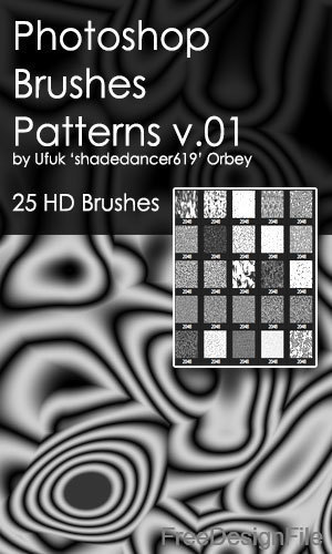 25 Kind pattern Photoshop Brushes