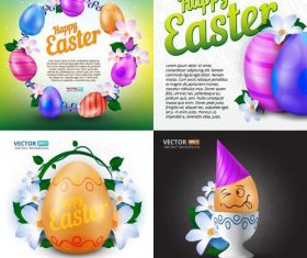 4 Kind easter background design vector