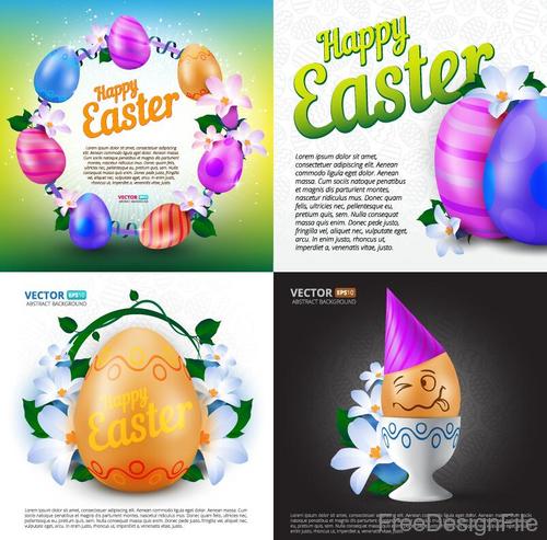 4 Kind easter background design vector