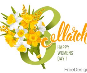 8 March and white background vector