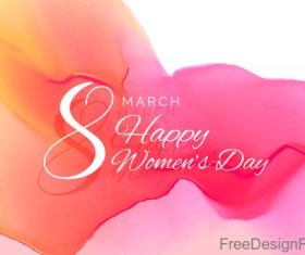 8 March womens Day with abstract watercolor background vector