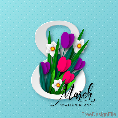 8 march women day card vectors 03
