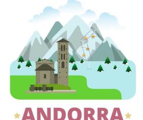 Andorra travel elements design vector