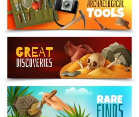 Archeology banners vector