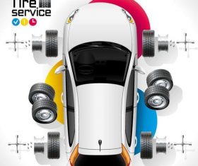 Auto tire service template vector