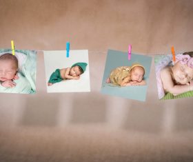 Baby photo on the rope Stock Photo