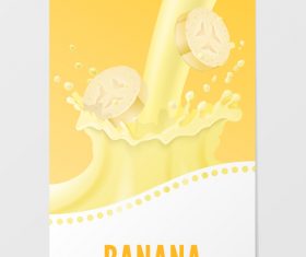 Banana milk vertical banner vector