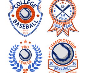 Baseball logos design vector set 03
