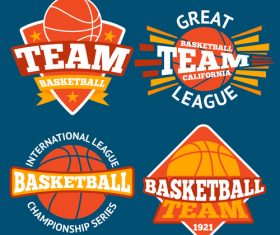 Basketball logos design vector set 01
