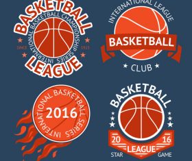 Basketball logos design vector set 02