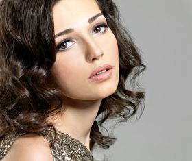 Beautiful young girl modern make-up and hairstyle Stock Photo 02