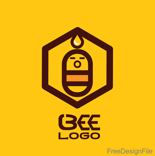 Bee logos creative design vectors 02