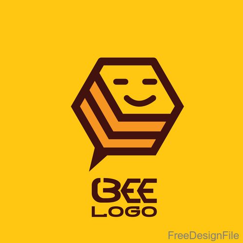 Bee logos creative design vectors 04
