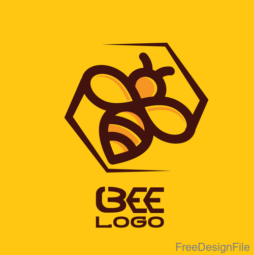 Bee logos creative design vectors 05