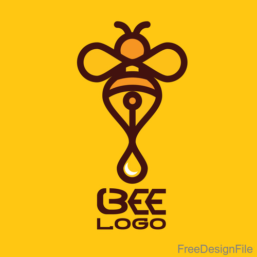 Bee logos creative design vectors 06