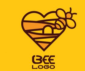 Bee logos creative design vectors 08
