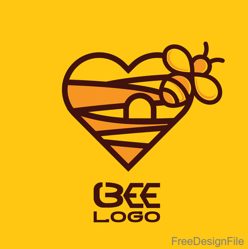 Bee logos creative design vectors 08