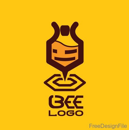 Bee logos creative design vectors 09