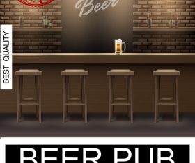 Beer pub creative poster vector