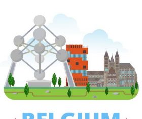 Belgium travel elements design vector