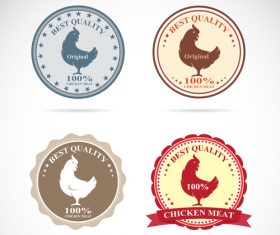 Best quality chicken meat stickers vector 01