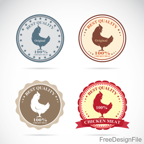 Best quality chicken meat stickers vector 01