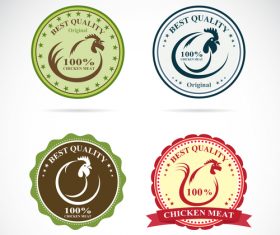 Best quality chicken meat stickers vector 02