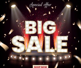 Big sale special offer design with stage background vector