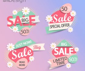 Big sale special offer labels vector