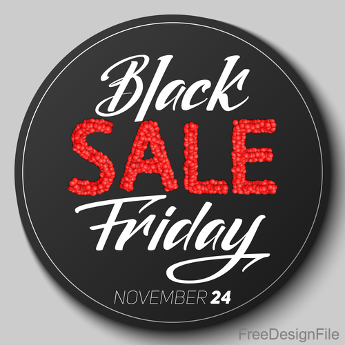 Black Friday sale badge vector