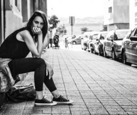 Black and white street photography Stock Photo 01