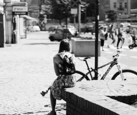 Black and white street photography Stock Photo 05