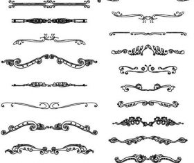 Black calligraphy oranments vector set 02