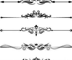 Black calligraphy oranments vector set 03