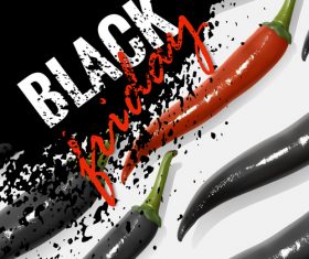 Black friday background with pepper vector